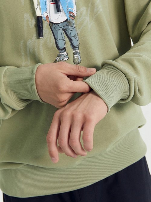 Худи мужское зеленое с печатью, фото 7 из 7