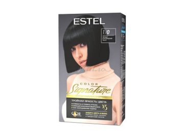 Крем-гель краска для волос ESTEL Color Signature, тон 1.0 Чёрный классический, 150 мл