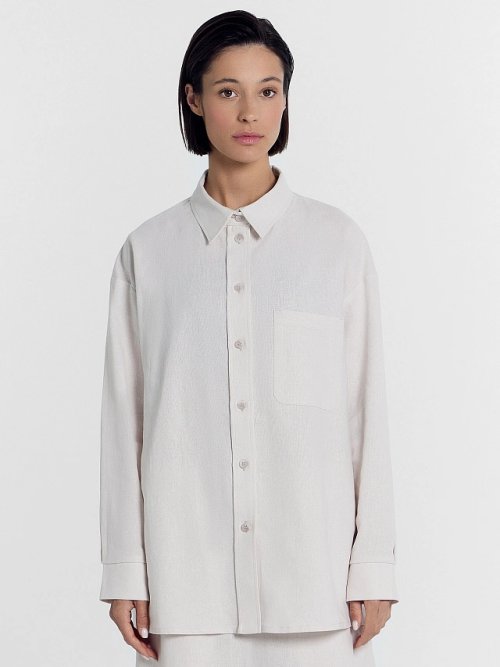 Рубашка женская в светло-бежевом цвете, фото 3 из 5