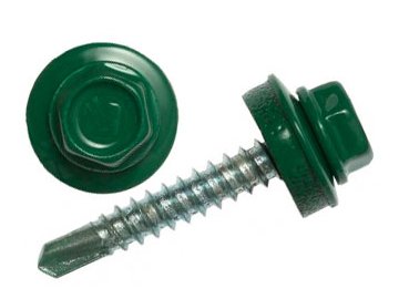 Саморез кров. 4,8х29 RAL 6005 зеленый мох PT1  (50шт) FixHaus