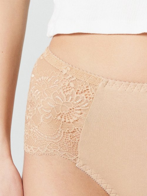 Трусы макси женские бежевые, в наборе, 2 шт, фото 6 из 30