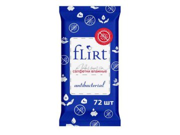 Салфетки влажные гигиенические антибактериальные Flirt 72шт.