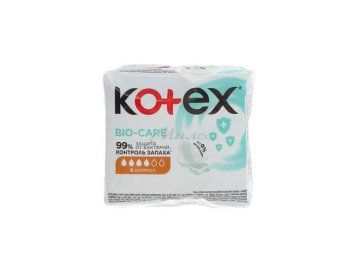 Прокладки гигиенические KOTEX Bio-Care Normal с антибактериальным слоем, 8 шт