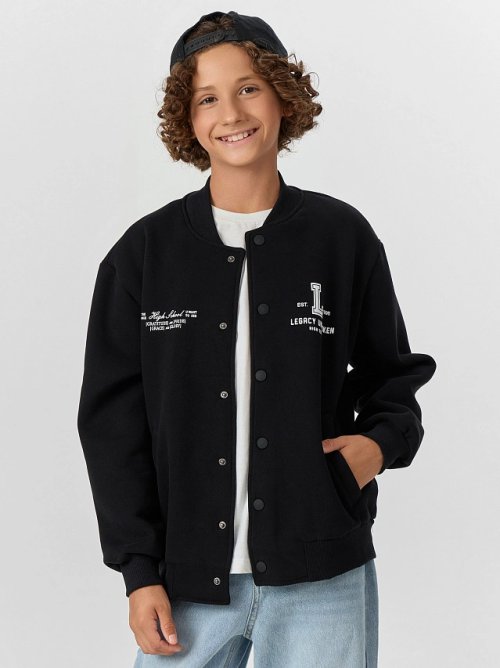Бомбер для мальчиков черный с принтом "legacy unbroken", фото 10 из 10