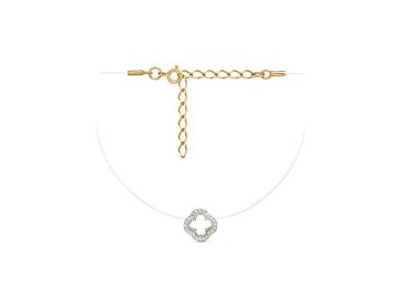 Колье на леске Иллада, серебро 925 проба, вставка фианит/эмаль