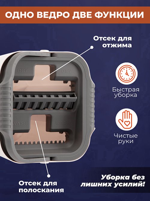 Швабра с отжимом и ведром Easy Clean-A, фото 4 из 68