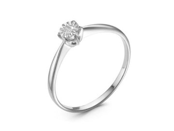 Кольцо помолвочное RoseGrace, белое золото 585 проба, вставка бриллиант