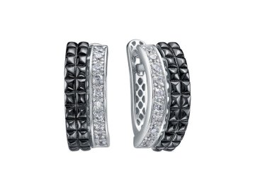 Серьги с английским замком DELTA, серебро 925 проба, вставка фианит