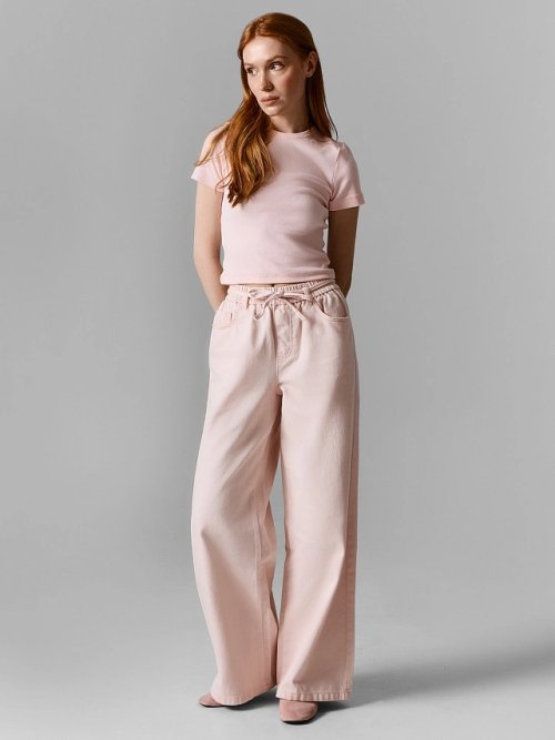 Джинсы женские wide leg розовые, фото 2 из 7