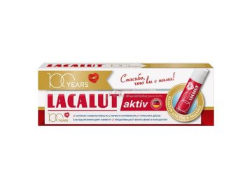 Комплект зубная паста LACALUT Aktiv, 75 мл + бальзам для губ