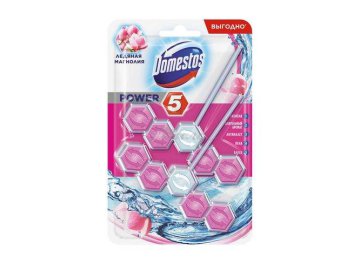 Блок для очищения унитаза ДОМЕСТОС Power 5 Ледяная магнолия, 2 х 55 г Мила