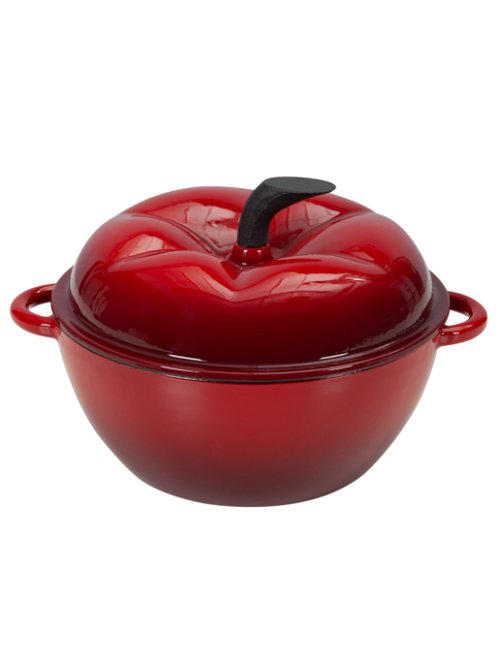 Кокот чугунный эмалированный красный Apple red, 2.1 л., фото 6 из 12