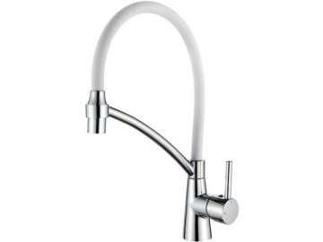 Смеситель кухонный с гибким изливом (белый) Ledeme арт. L4399-3
