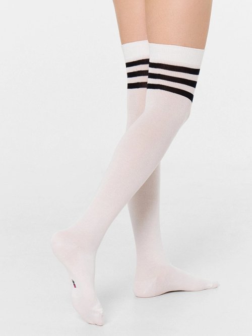 Гольфы женские белые с 3-мя полосками, фото 2 из 4