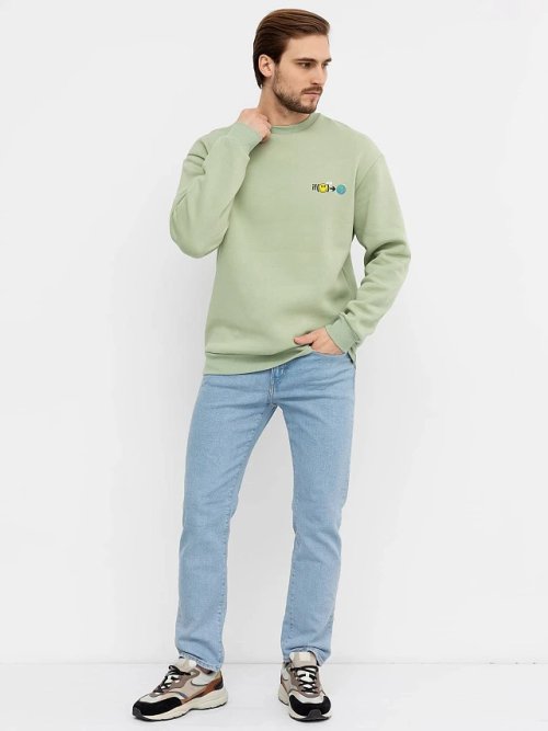 Теплый джемпер в оттенке "полынь" с миниатюрным принтом, фото 1 из 5