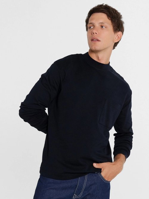 Лонгслив мужской в черном цвете, фото 1 из 5