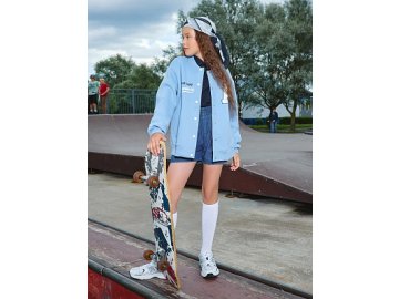 Бомбер для девочек голубой Марк Формель