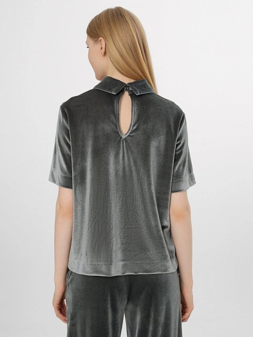 Поло велюровое женское зеленое, фото 2 из 6