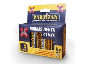 Липкая лента от мух PARTIZAN bio 4шт арт.030203