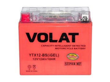 Мотоаккумулятор VOLAT YTX12-BS 12Ah (iGEL) L+
