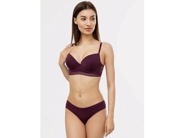 Хлопковые слип-бикини в оттенке "сливовое вино"