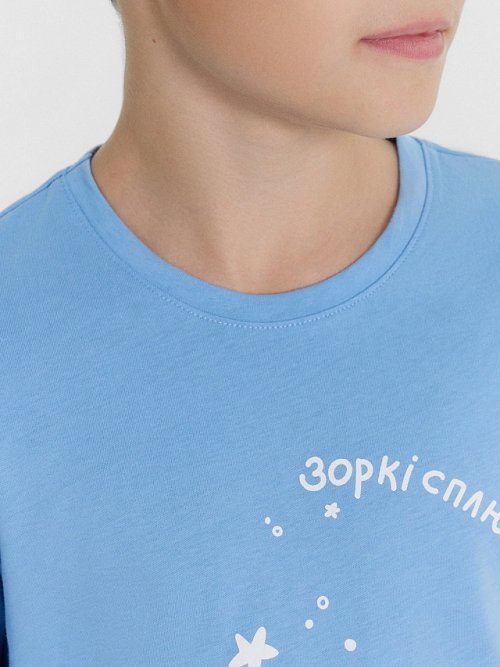 Пижама для мальчиков голубая с принтом "звезды", фото 4 из 6