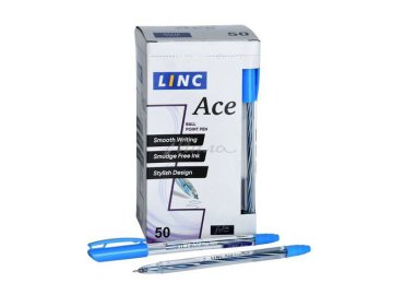 Ручка шариковая LINC ACE со сменным стержнем, узел-игла 0.7 мм, линия письма 0.35 мм, синяя, арт. 950 Мила