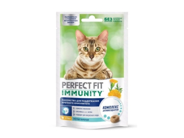 Лакомство Perfect Fit для кошек с курицей и добавлением экстракта бархатцев для поддержания иммунитета, 50 г