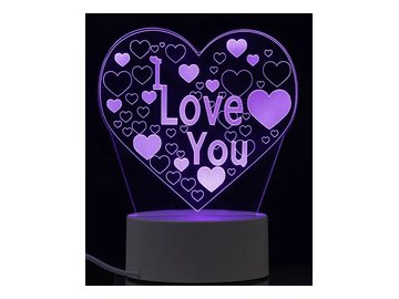 Светильник декоративный Energy 106254 EN-NL 23 3D сердце с надписью I LOVE YOU в Светлогорске 5 элемент
