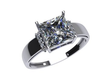 Кольцо помолвочное, серебро 925 проба, вставка фианит