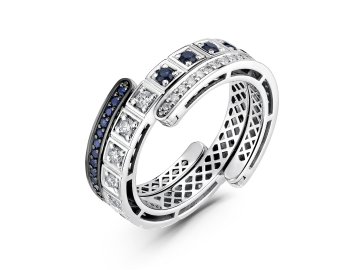 Кольцо трансформер Era Jewelry, белое золото 585 проба, вставка бриллиант