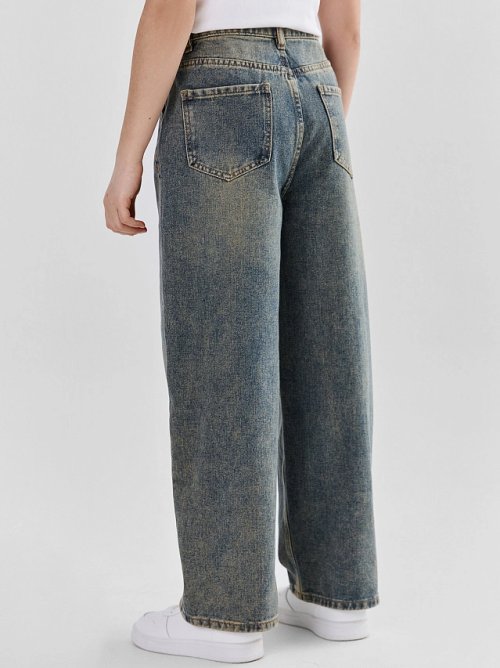 Джинсы для девочек Baggy fit с высокой посадкой, фото 8 из 10