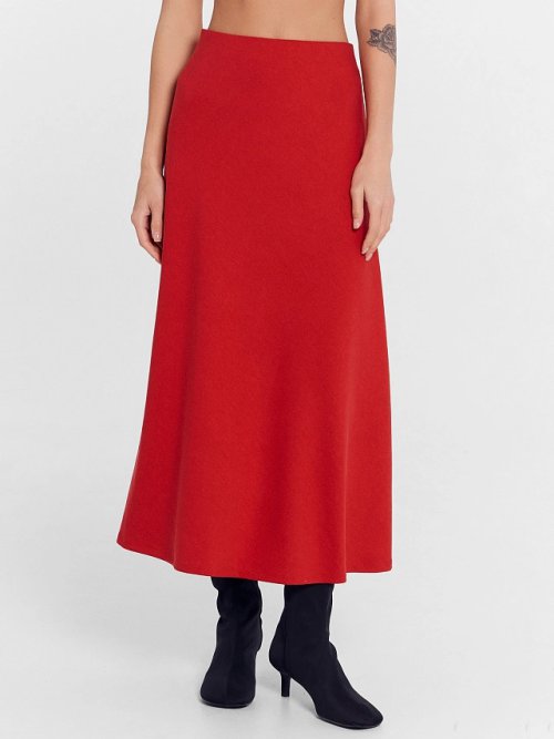 Юбка женская в клюквенно-красном цвете, фото 3 из 6