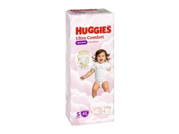 Подгузники-трусики детские одноразовые HUGGIES Ultra Comfort Girl 5 (12-17 кг), 42 шт