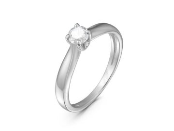 Кольцо помолвочное Серебро России, серебро 925 проба, вставка фианит