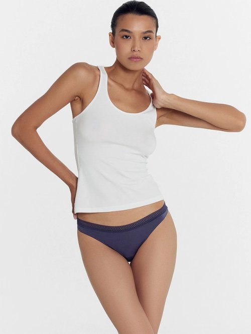 Трусы женские стринги в серо-синем цвете, фото 3 из 15