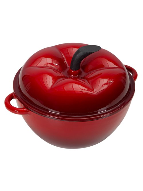 Кокот чугунный эмалированный красный Apple red, 2.1 л., фото 7 из 12