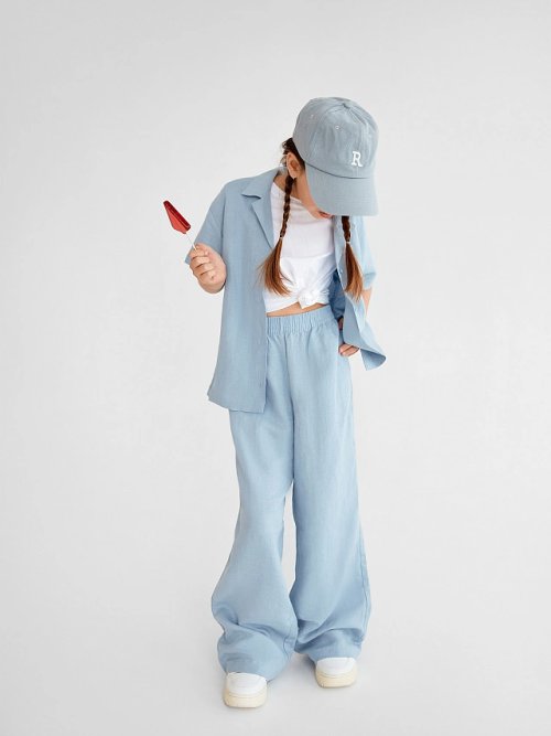 Брюки для девочек голубые, фото 1 из 6