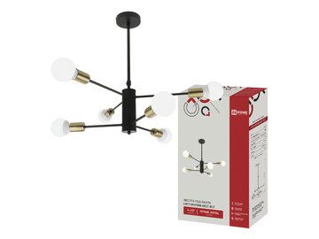 Люстра под лампу INhome LOFT SPUTNIK-6E27-BLT 6хЕ27 черный, латунь