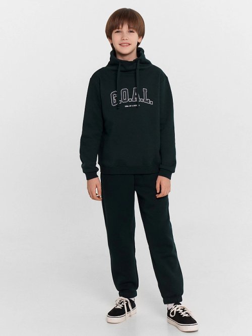 Джемпер для мальчиков зеленый с принтом "G.O.A.L", фото 3 из 6