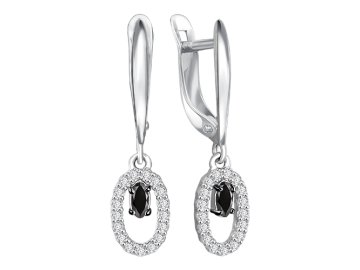 Серьги длинные BIRYUZA, серебро 925 проба, вставка цирконий