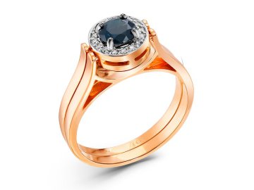 Кольцо трансформер Era Jewelry, красное золото 585 проба, вставка бриллиант