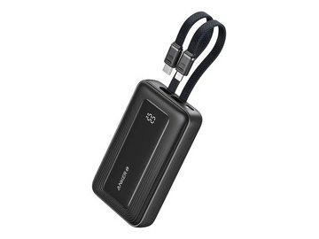 Внешний аккумулятор Anker Power Bank Built-In USB-C and Lightning Cable A1680G11 30W 10000mAh (черный)