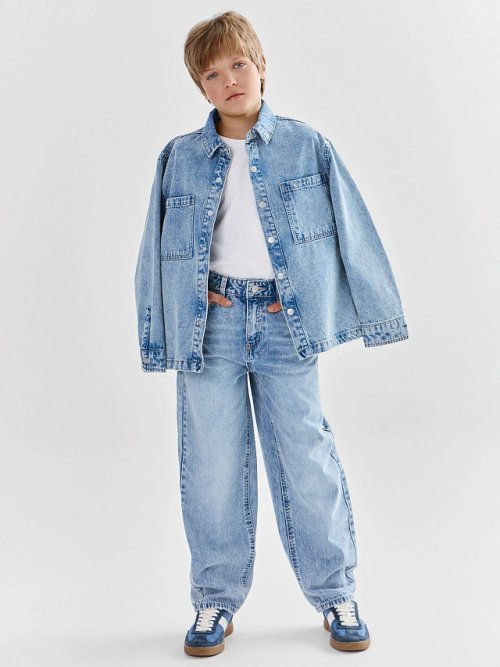 Джинсы baggy leg для мальчиков голубые, фото 5 из 5