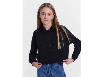 Джемпер для девочек черный с вышивкой Марк Формель