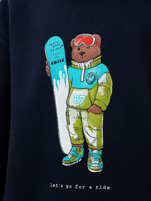 Худи для мальчиков в синем цвете с печатью, фото 6 из 8