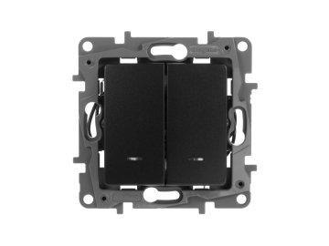 LEGRAND Etika plus антрацит Выключатель 2-кл. с подсветкой (без рамки) 672604