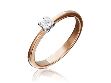 Кольцо помолвочное Platina Jewelry, красное золото 585 проба, вставка фианит