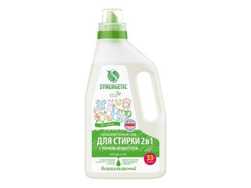 Гель для стирки SYNERGETIC 2в1 с пятновыводителем универсальный 1л