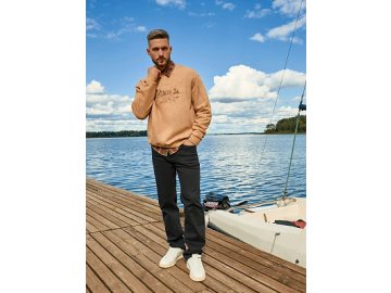 Свитшот мужской бежевый с обработкой эйсид